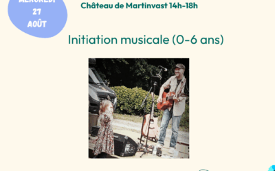 Mercredi 27 août : atelier éveil musical